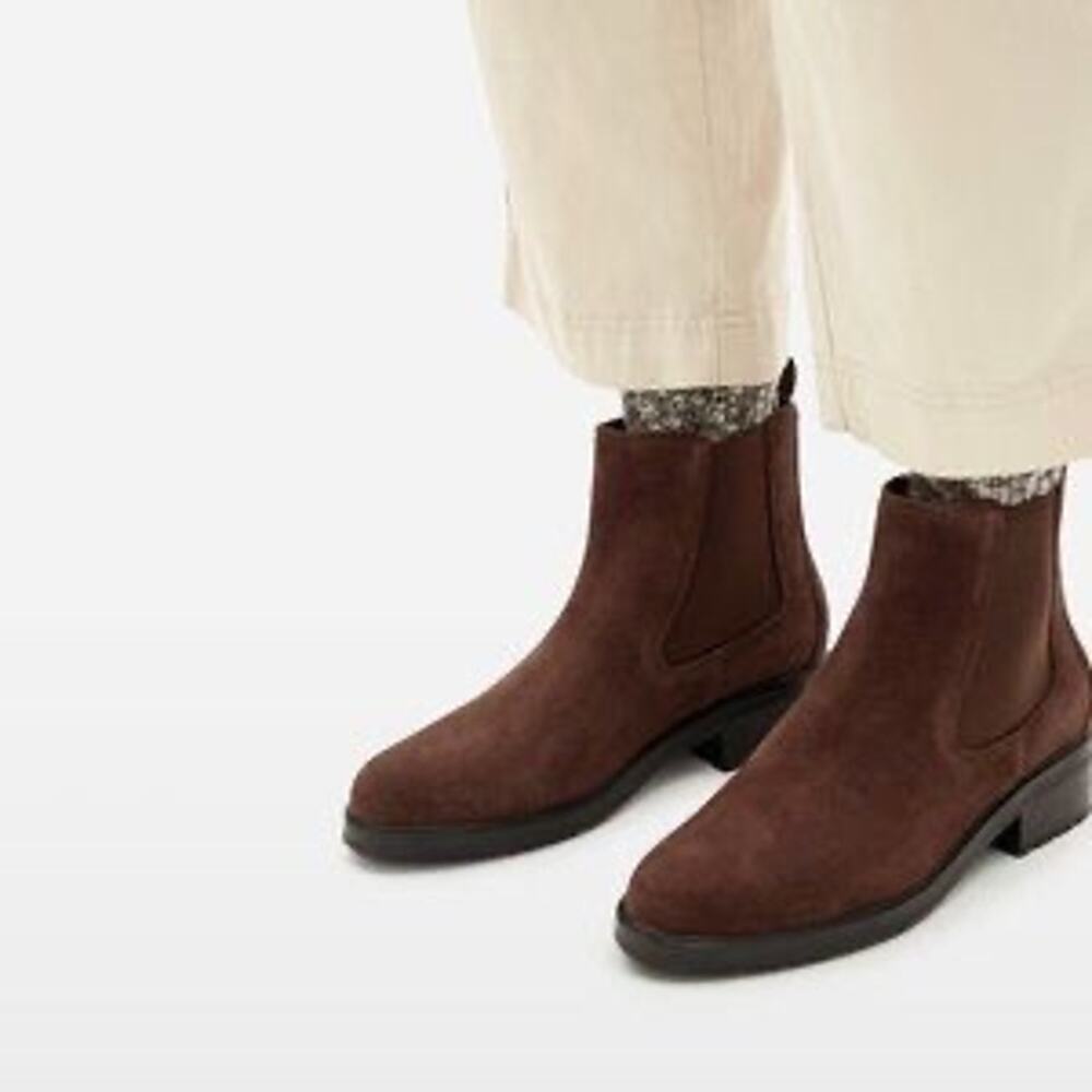 Everlane The Modern Utility Chelsea Boot Chocolate Brown 10.5 Suede Minimalist